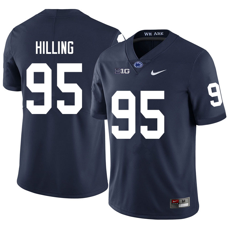 NCAA Nike Men's Penn State Nittany Lions Vlad Hilling #95 College Football Authentic Navy Stitched Jersey HKA3398EF